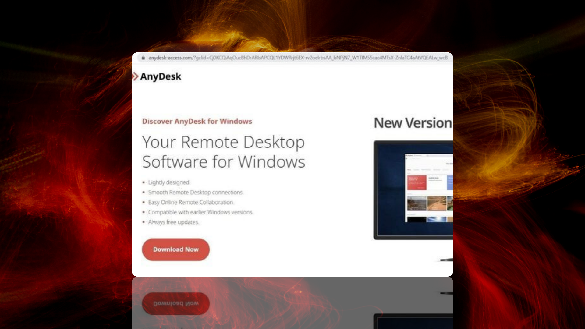 Screenshot of Any Desk website