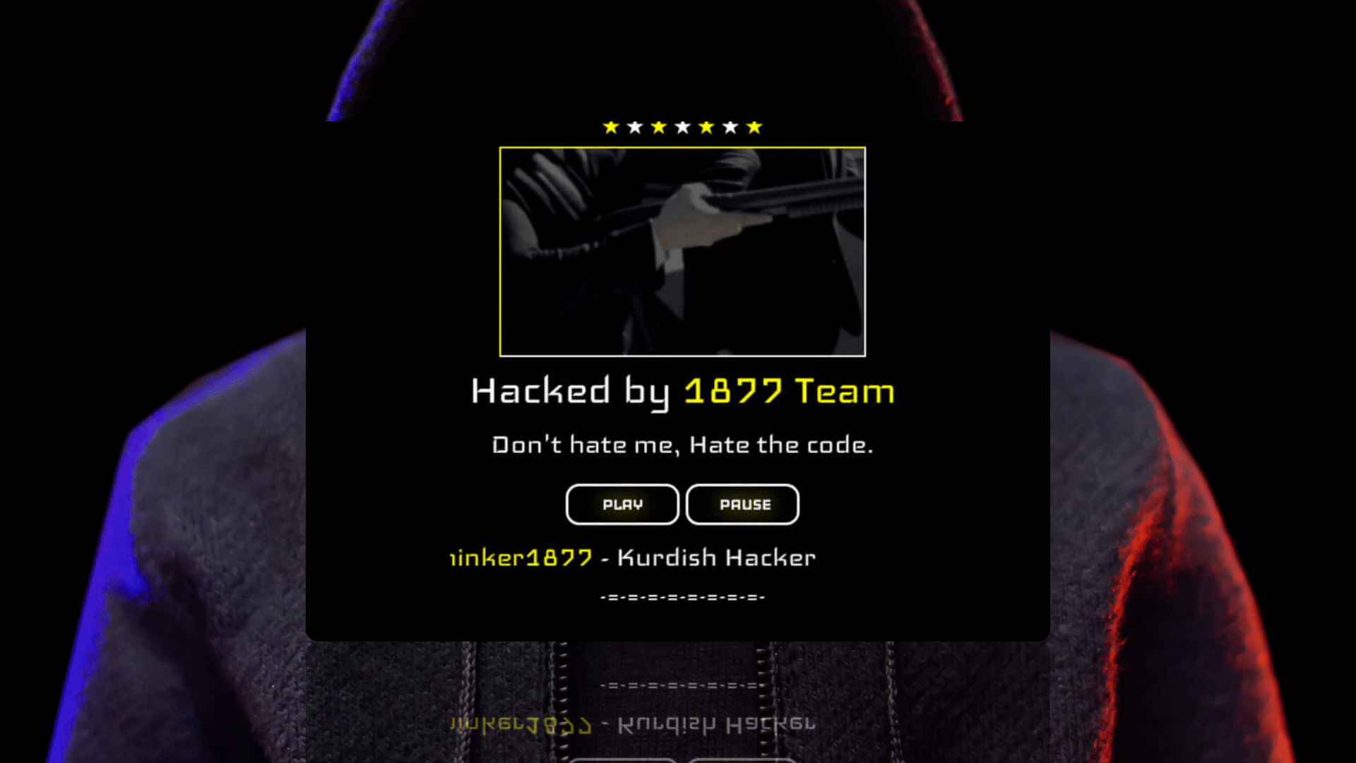 screenshot of a hacking team called 1877 team