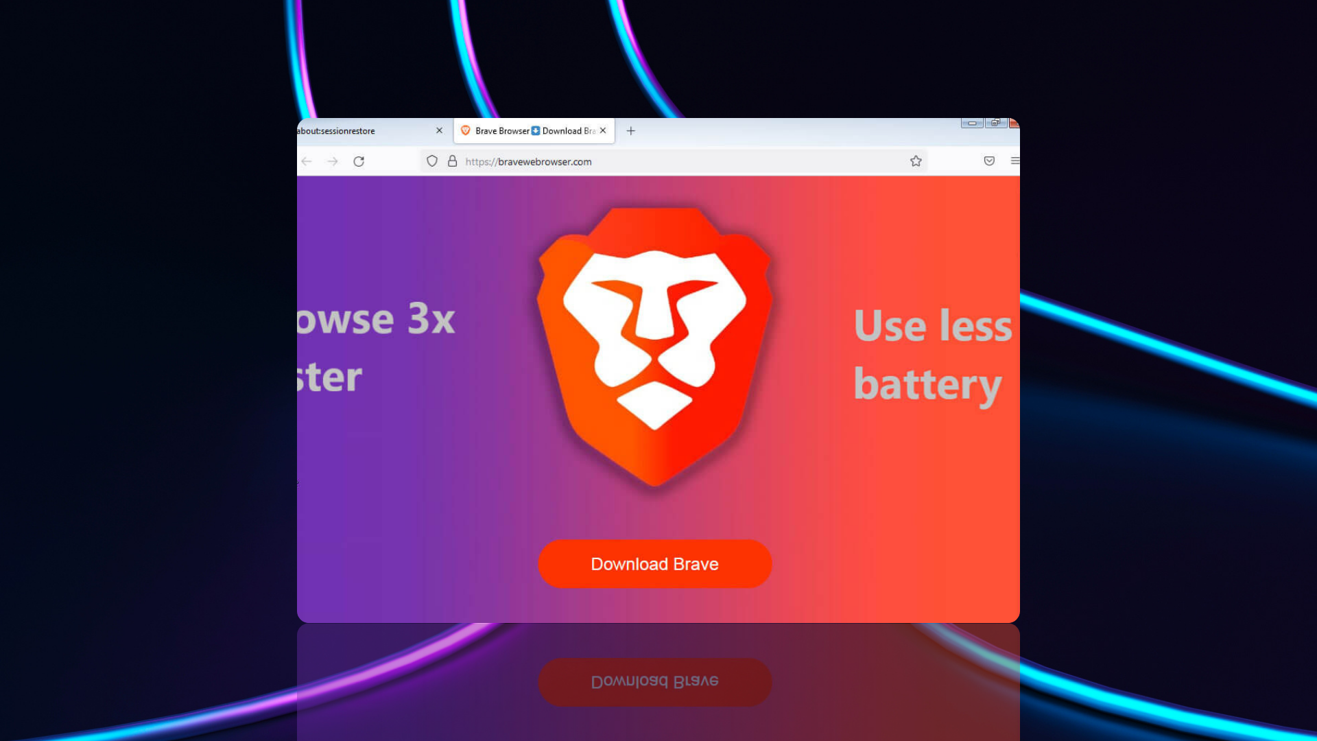 screenshot of Brave Browser download webpage