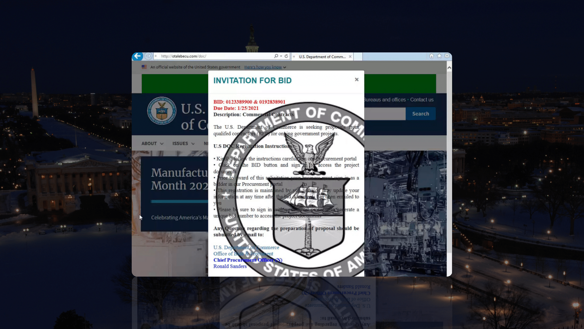 screenshot of a government website