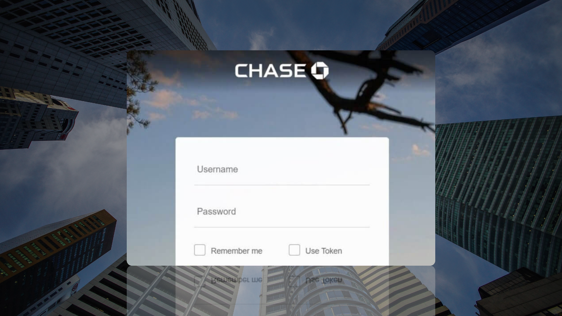 screenshot of Chase Bank user sign in page
