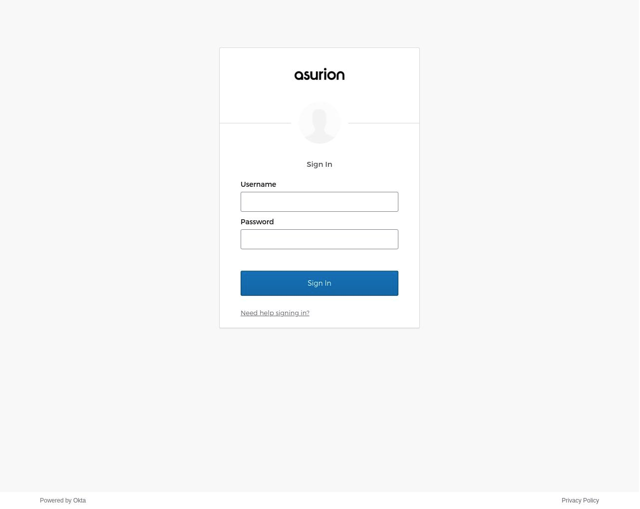 Scattered Spider phishing page example from asurion-idp[.]com