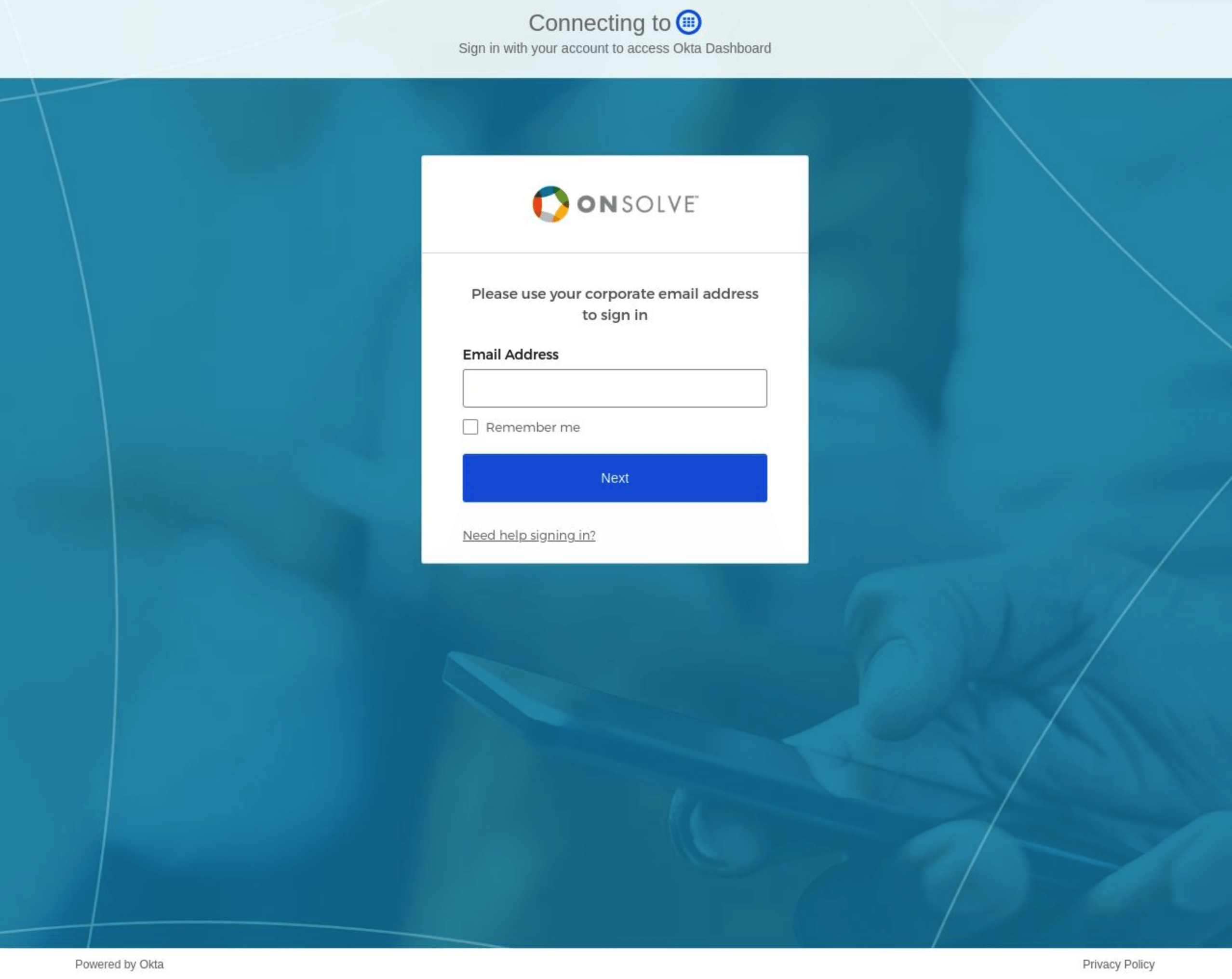 Scattered Spider phishing kit #3 example on okta-onsolve[.]com 