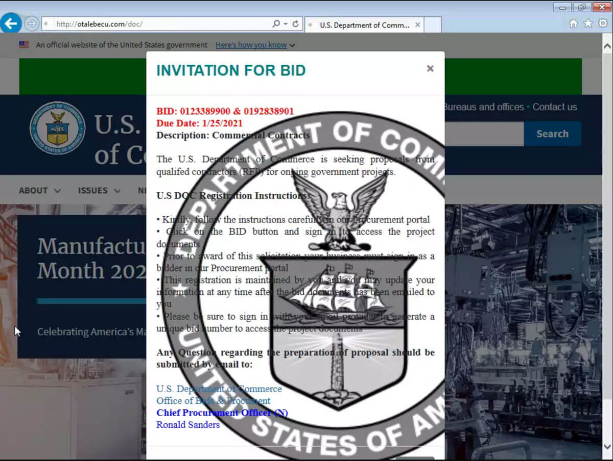 screenshot of a government website