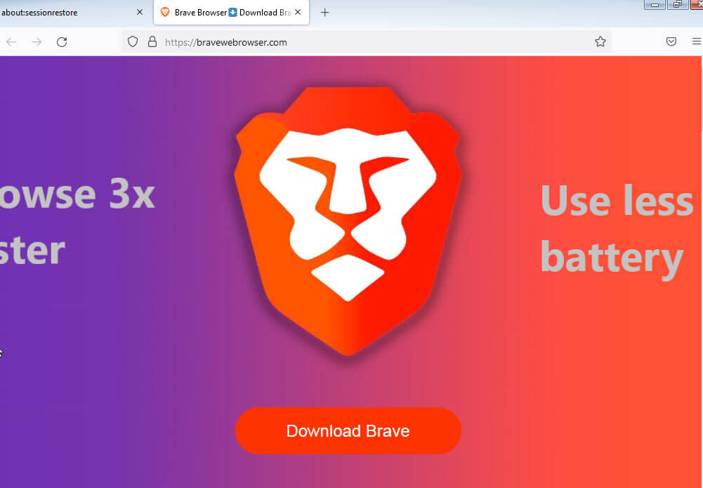 screenshot of Brave Browser download webpage