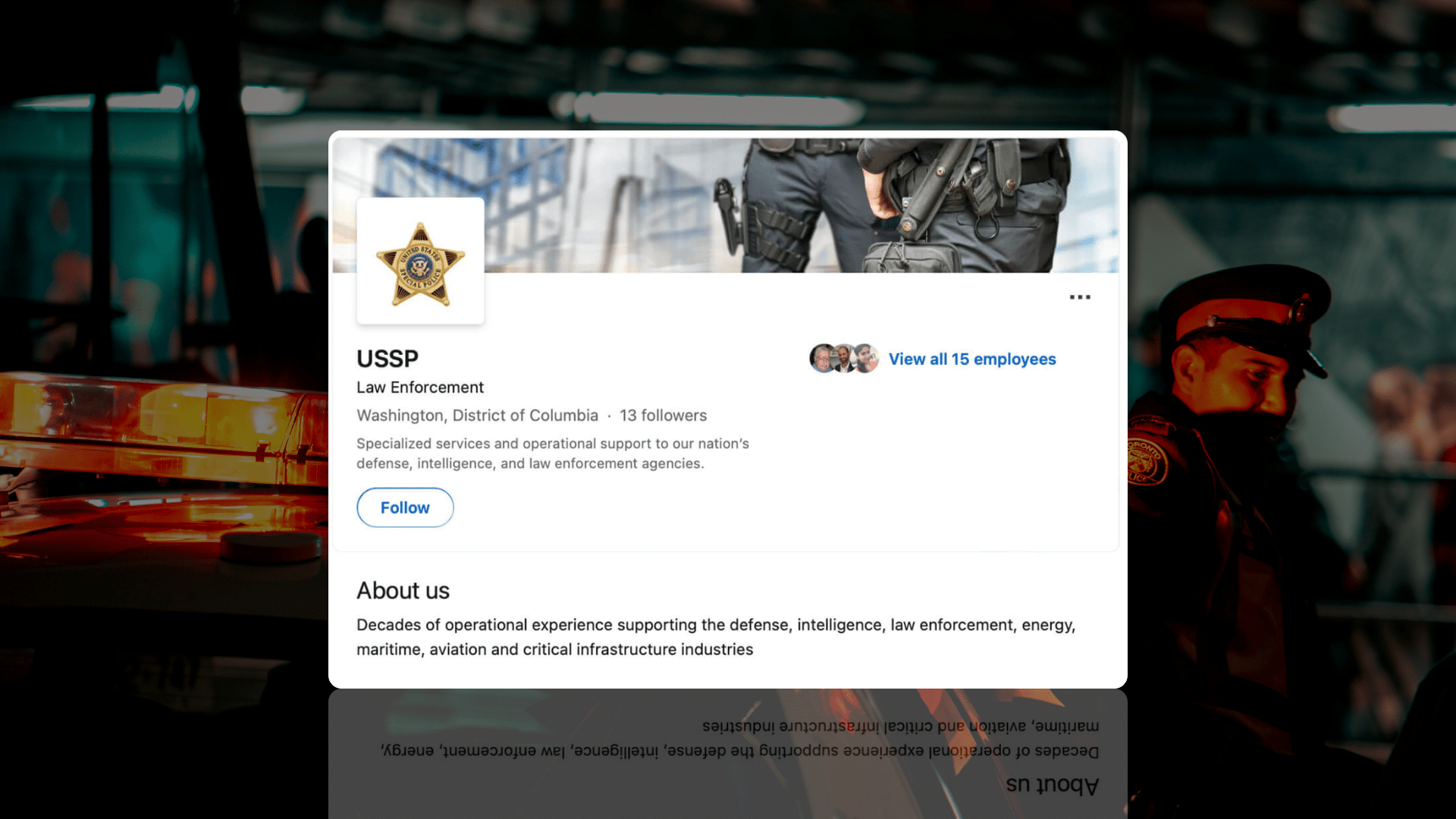 screenshot of a law enforcement social media page