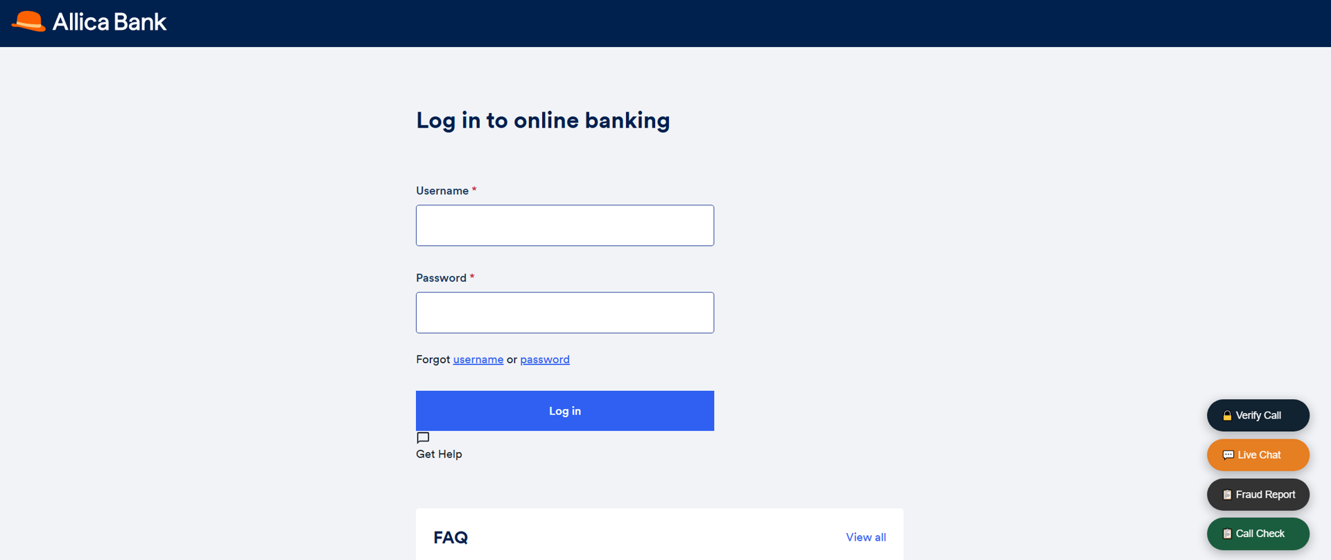 The cloned login form steals the credentials, while the floating “Verify Call” and “Live Chat” buttons route the victim to a live operator who issues a malicious binary.