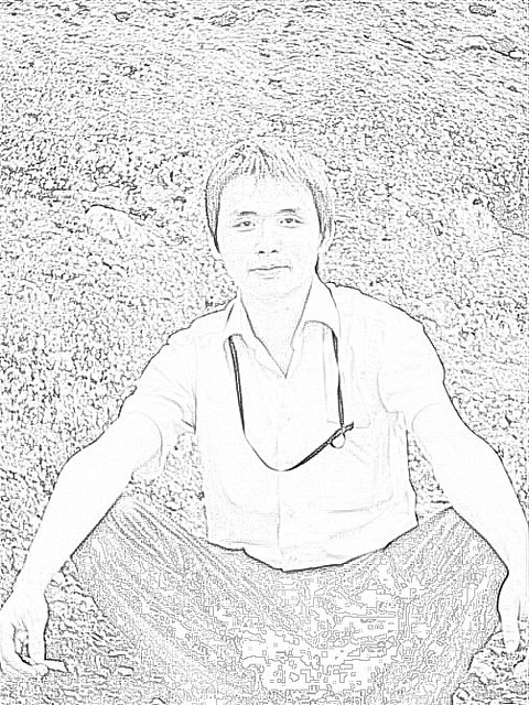 Black and white image of Lizhi "Steve" Liu