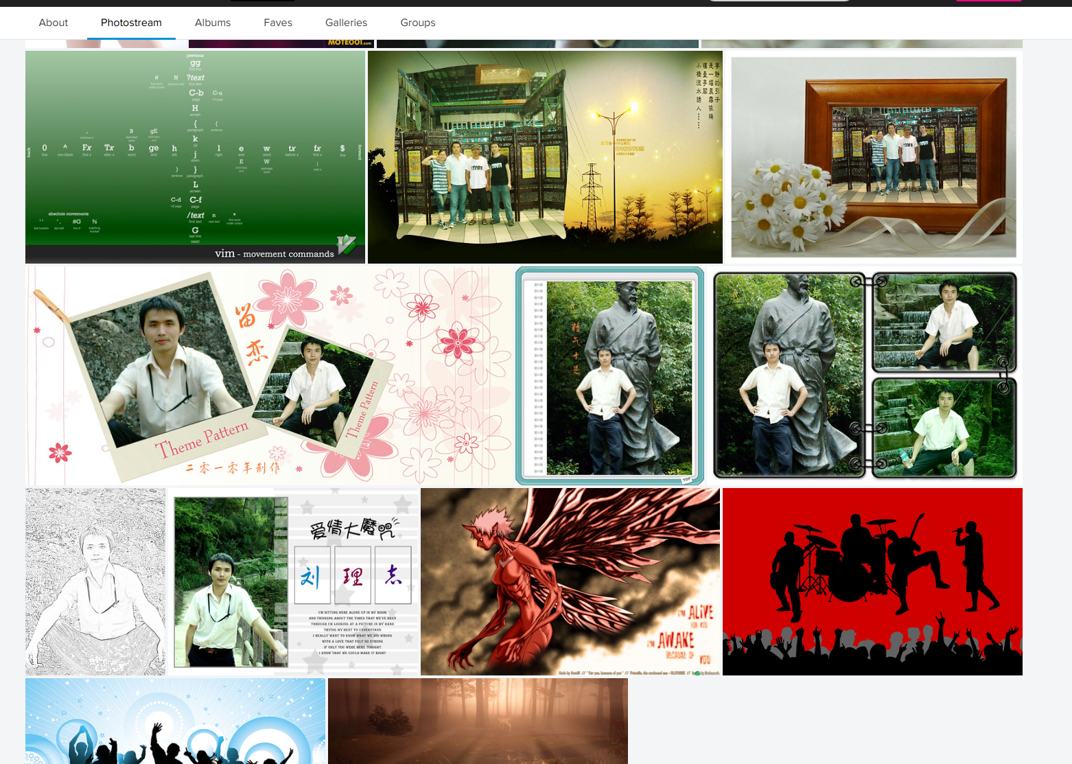 Liu included images of himself on his models' Flickr page