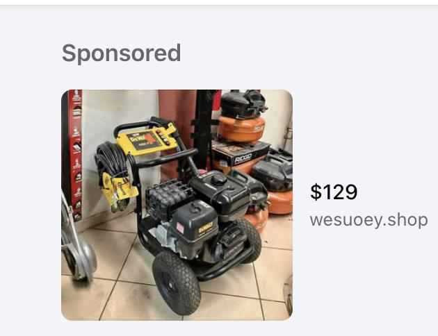 Screenshot of Facebook Marketplace ad in the Meta Ad Library