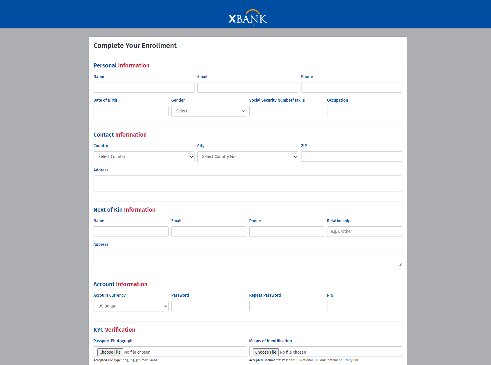 "Registration form" @ xactverse[.]com