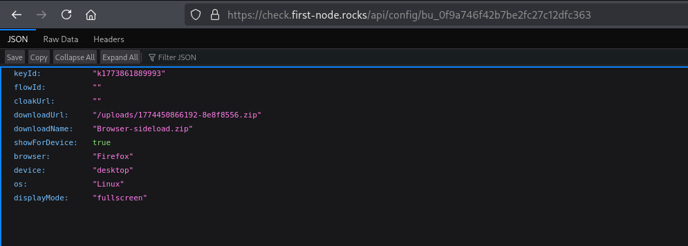 Screenshot of check.first-node[.]rocks, fig. 13