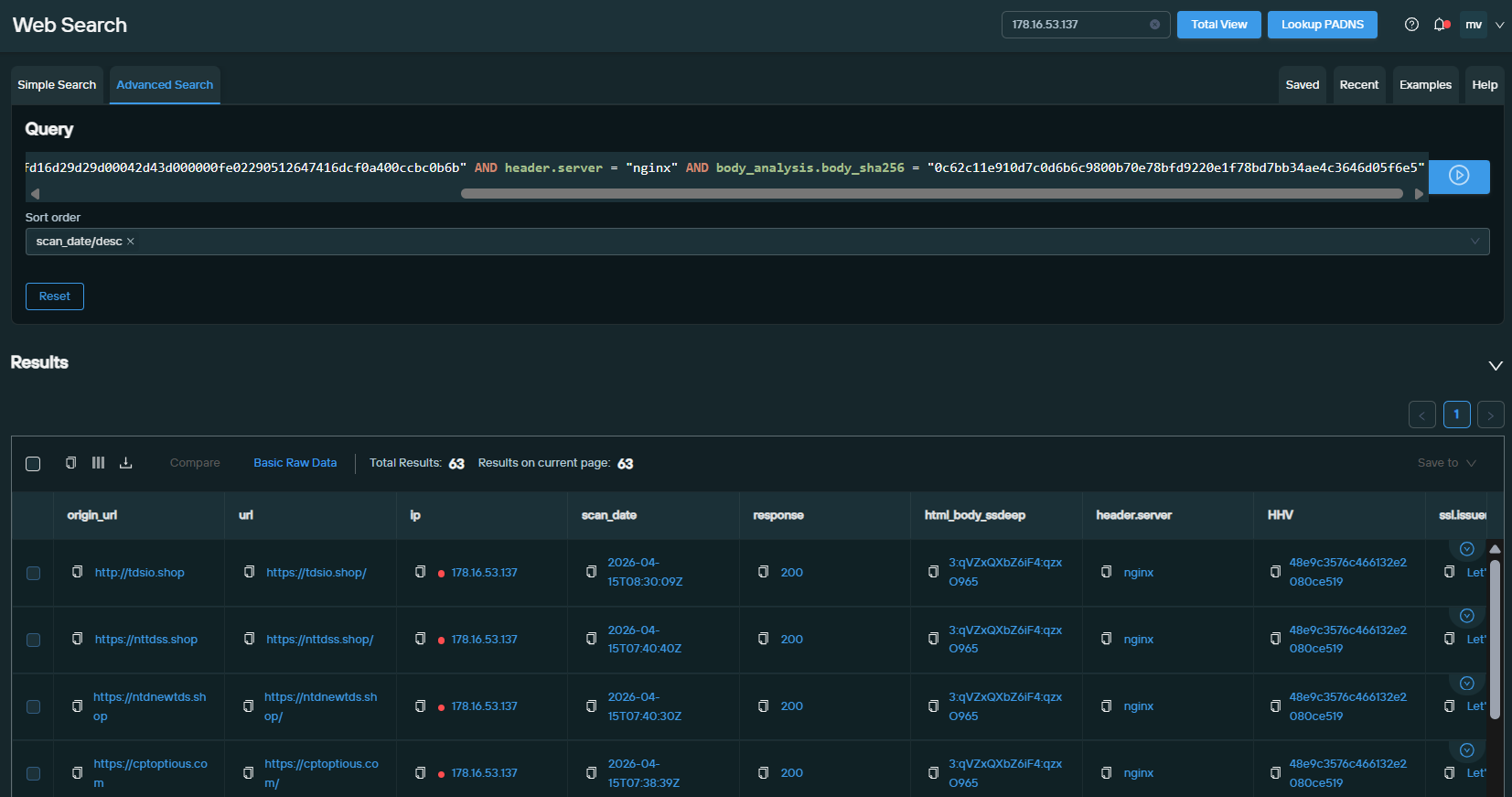 Web Search query results, fig. 17