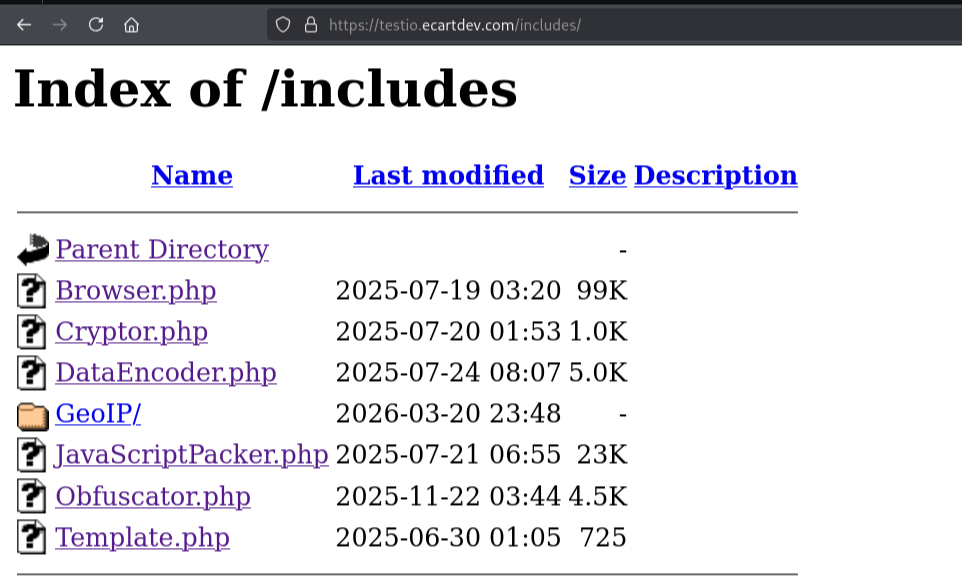 Screenshot Index of includes path, fig. 26