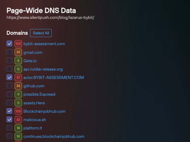 Chrome extension DNS data