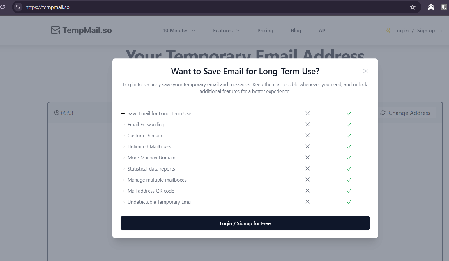 Screenshot of tempmail{.]so provider, fig. 7