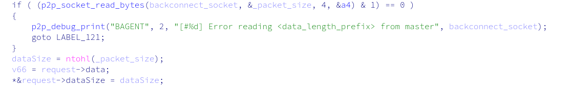 Reading 4 bytes (data size) from the backconnect server