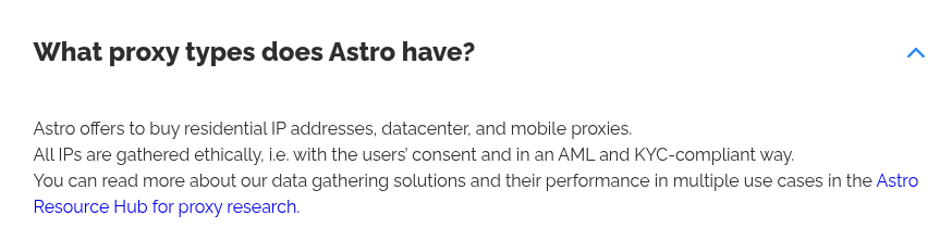 Ethical claim from the ASTROPROXY website