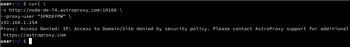 Direct internal IP addresses are blocked