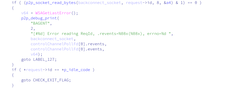 Reading 8 bytes from the backconnect server
