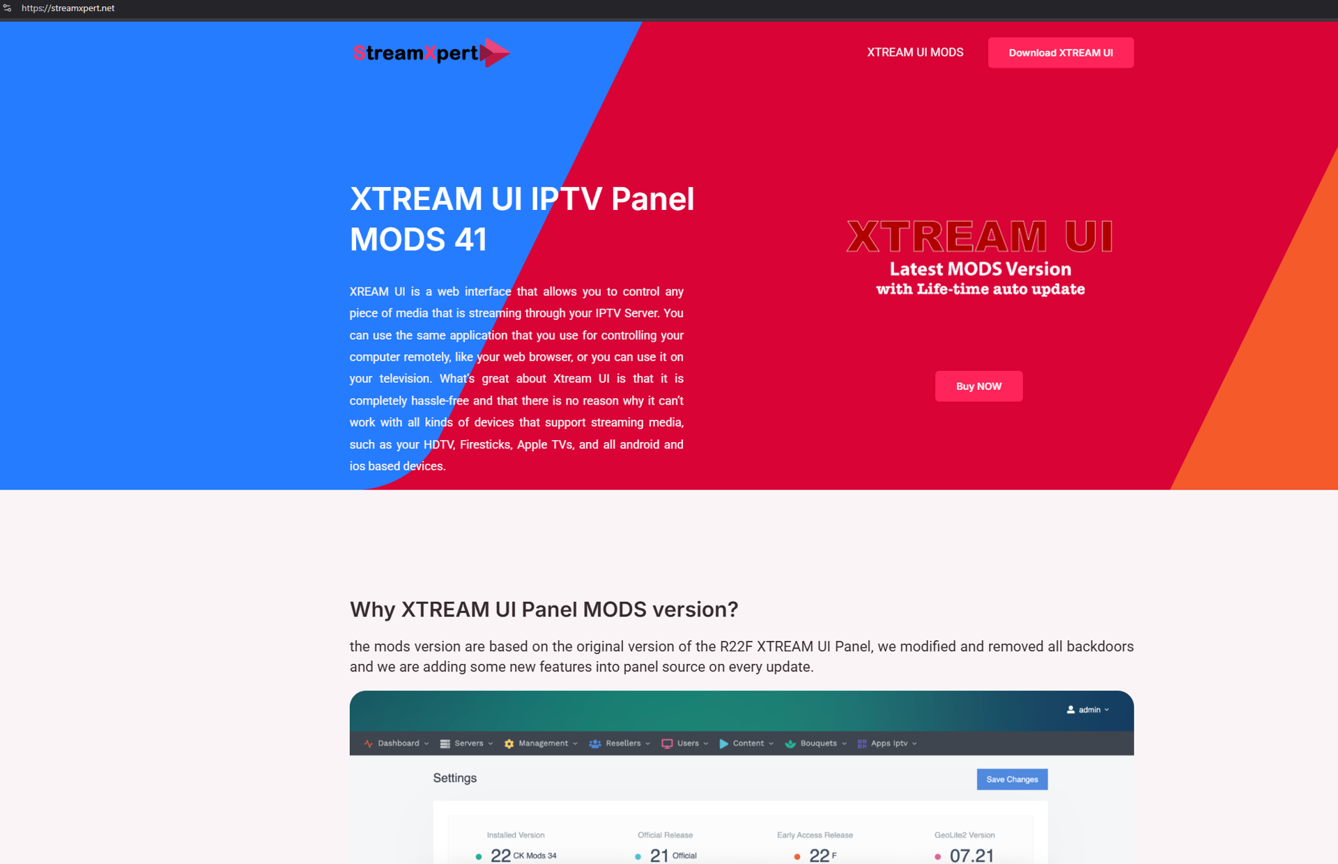  Screenshot of “streamxpert[.]net” website