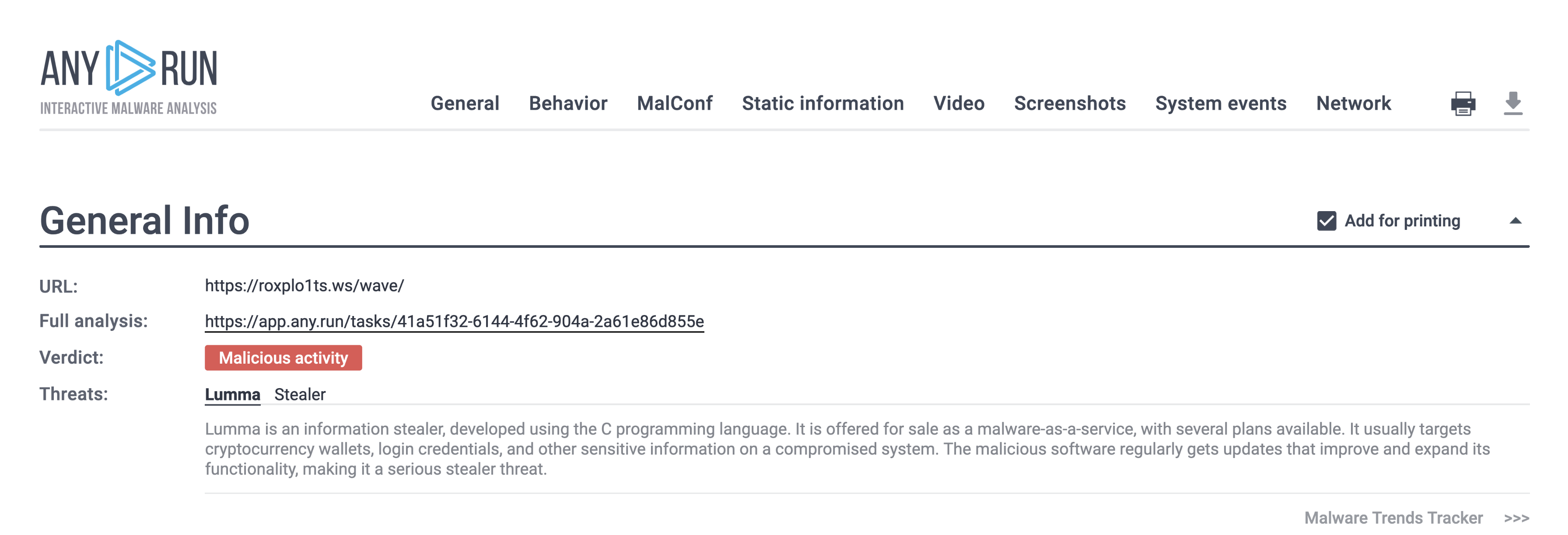 We detected a Lumma Stealer sample in the any[.]run platform