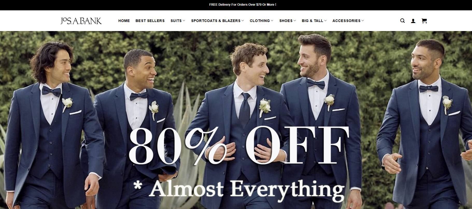 Another example of a fake website, this one spoofing Jos. A. Bank menswear 