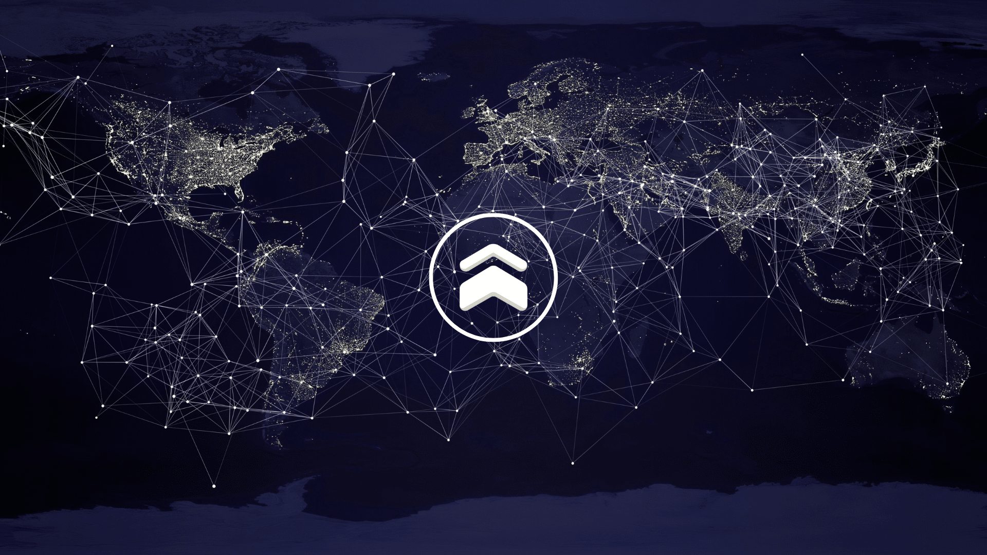 Silent Push logo in the center of many data points