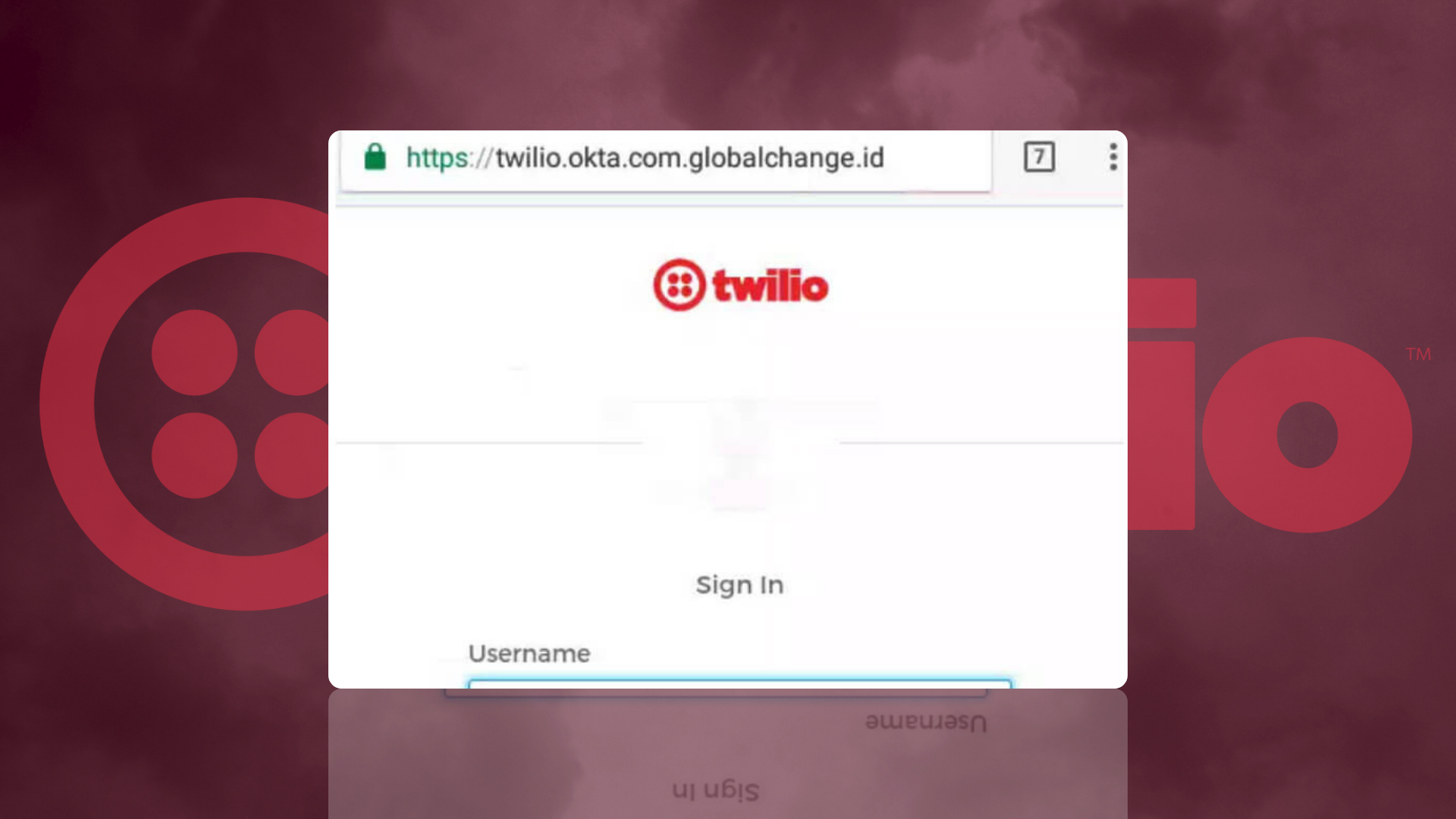 Twilio phishing page