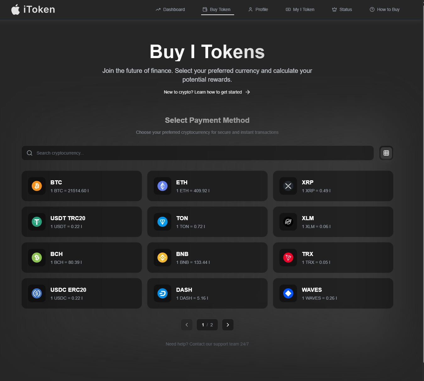 Screenshot of the Buy Tokens page on ipresale[.]world