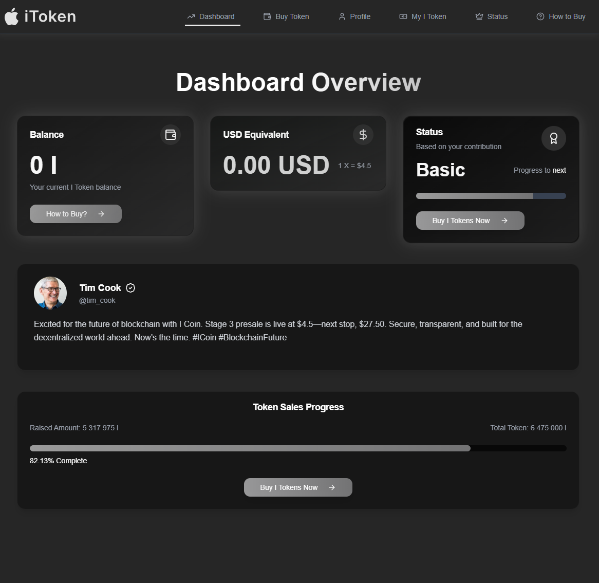 Example of the ipresale[.]world dashboard screen